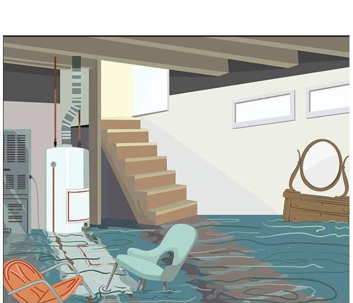 blue background with water damage facts